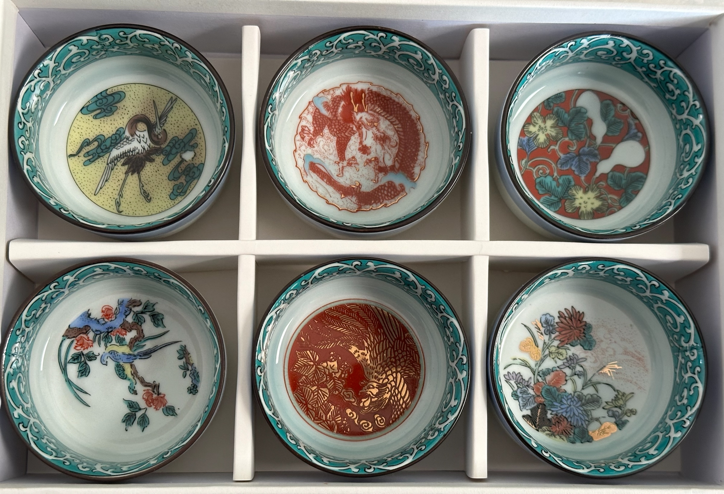 Kutaniyaki set of 6 Sake Cup 九谷焼 酒器セット - Koki Gifts and Homeware