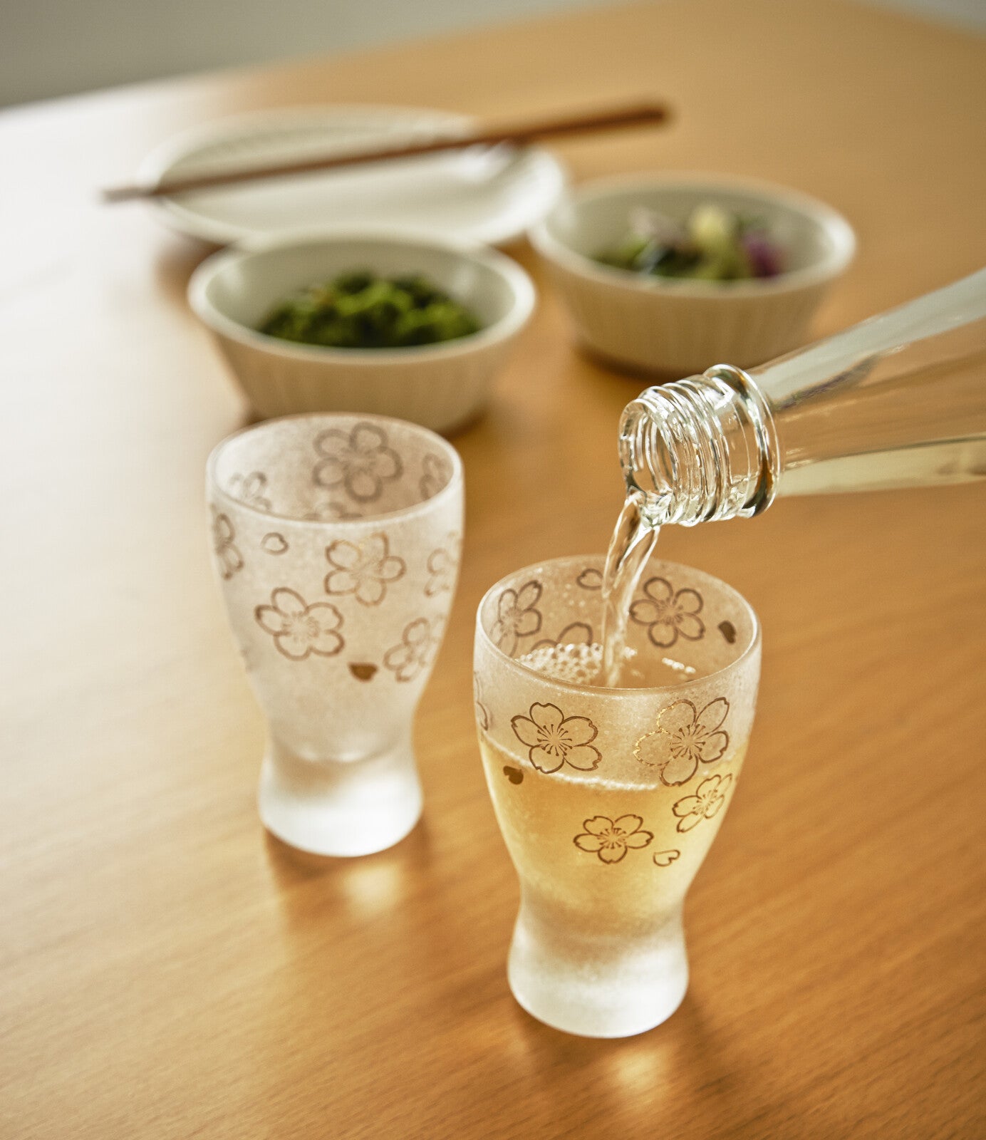 Aderia Nippon Taste Sake Glass Pair Set (Cherry Blossom) - Koki Gifts and Homeware