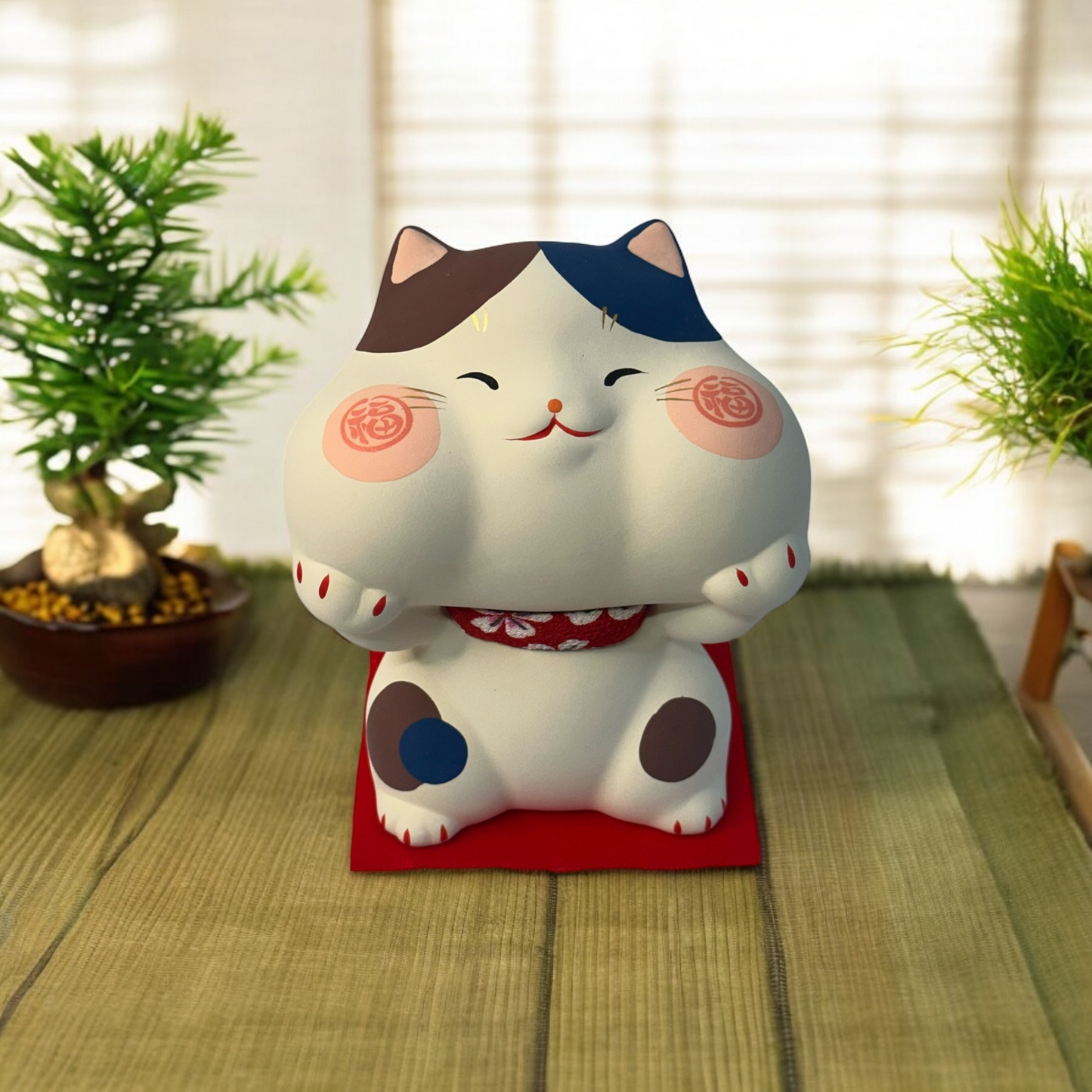 Japanese Lucky Smiling Maneki Neko (Blk Blue) - Koki Gifts and Homeware