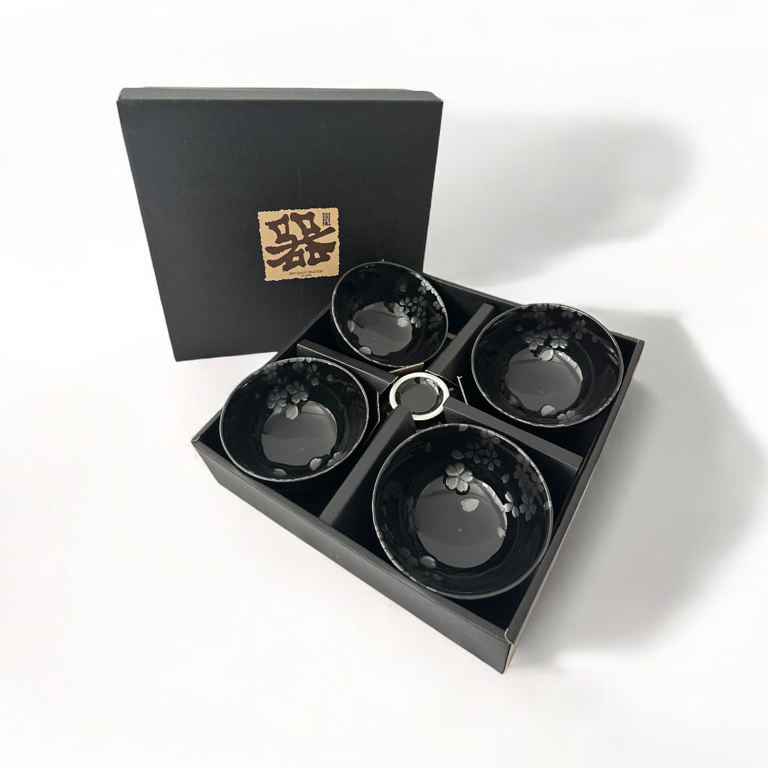 Silver colored cherry blossom Japanese okonomiyaki bowl - Koki Gifts and Homeware