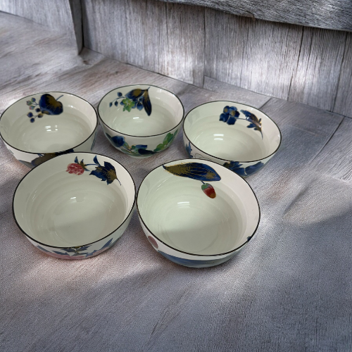 Set of 5 Japanese Hand-Painted Porcelain Bowl Set - Hana Chitose - Koki Gifts and Homeware