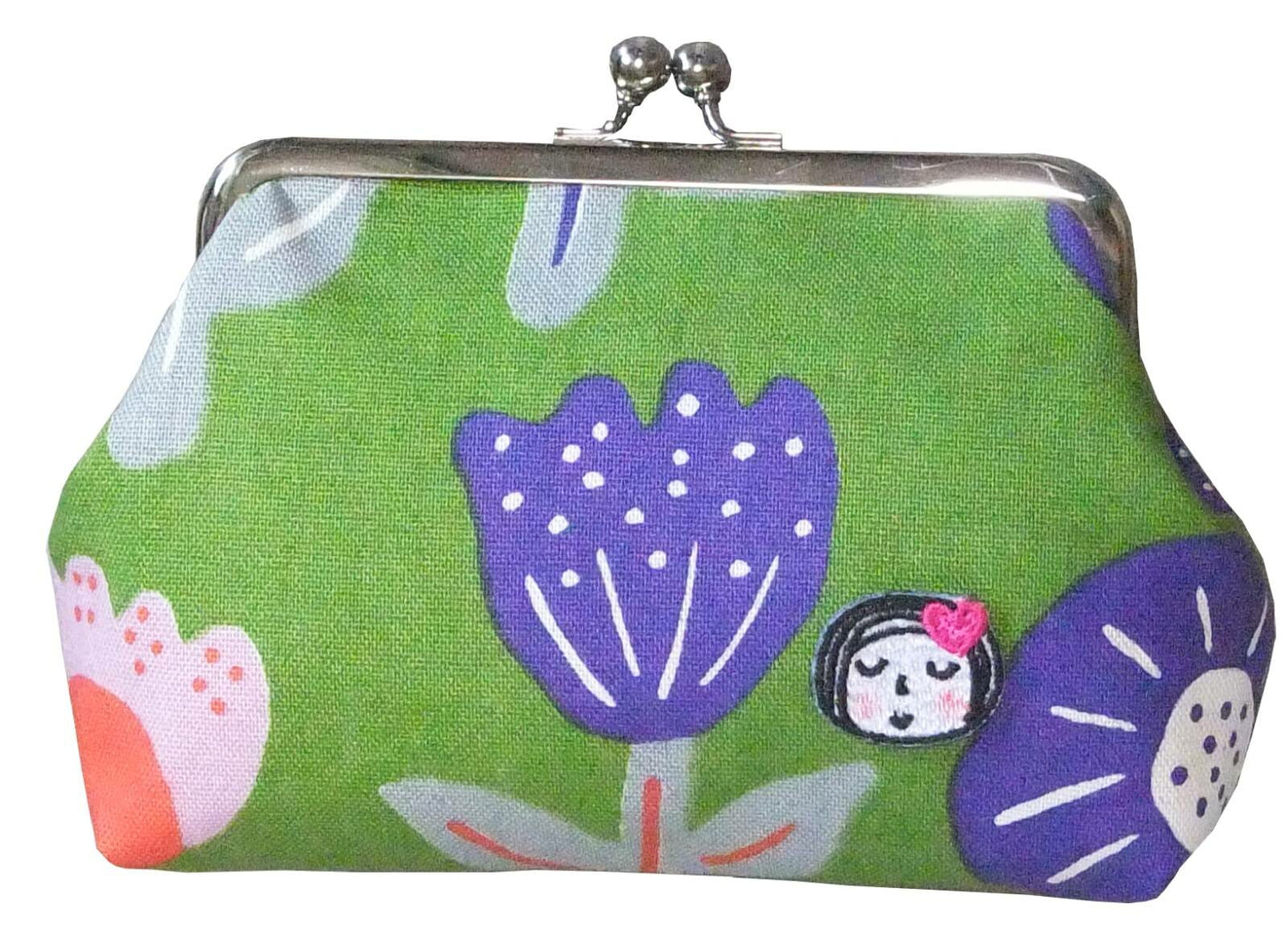 Japan Style Small Pouch (fluffy on green) - Koki Gifts and Homeware