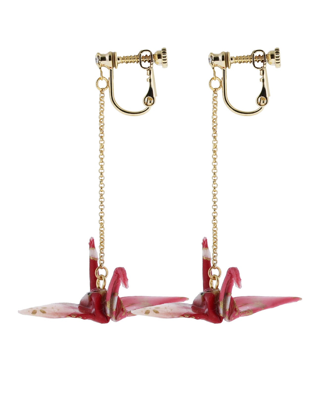 Clip On Red Crane Ear Ring - Koki Gifts and Homeware