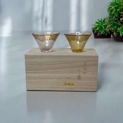 Set of two Fuji Glass (yellow & Pink) - Koki Gifts and Homeware