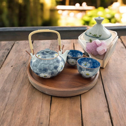 Set of 6 Japanese Tea pot set (San Cha Flower) - Koki Gifts and Homeware