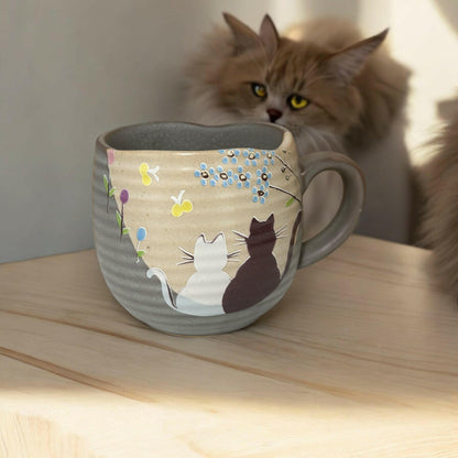 Kutani-yaki Ceramic Cat Mug - Koki Gifts and Homeware