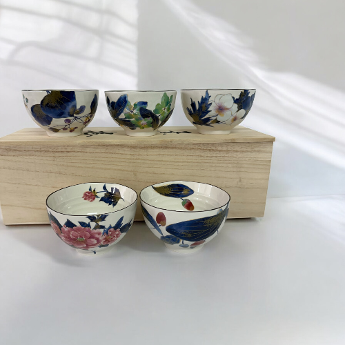 Set of 5 Japan Rice Bowl Hana Chitose