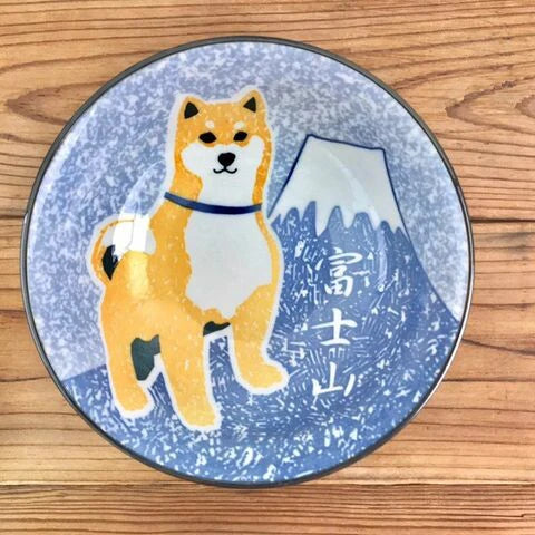 Mino ware Donburi Bowl Shiba Dog Japanese Ramen Bowl Mt.Fuji