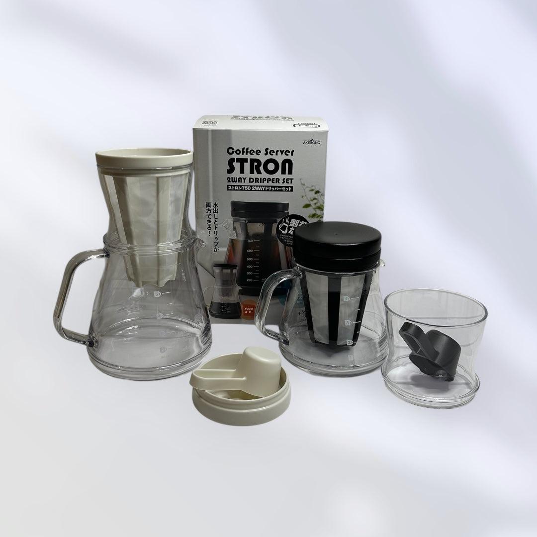 AKEBONO Coffee Maker 2-way 750ML White - Koki Gifts and Homeware