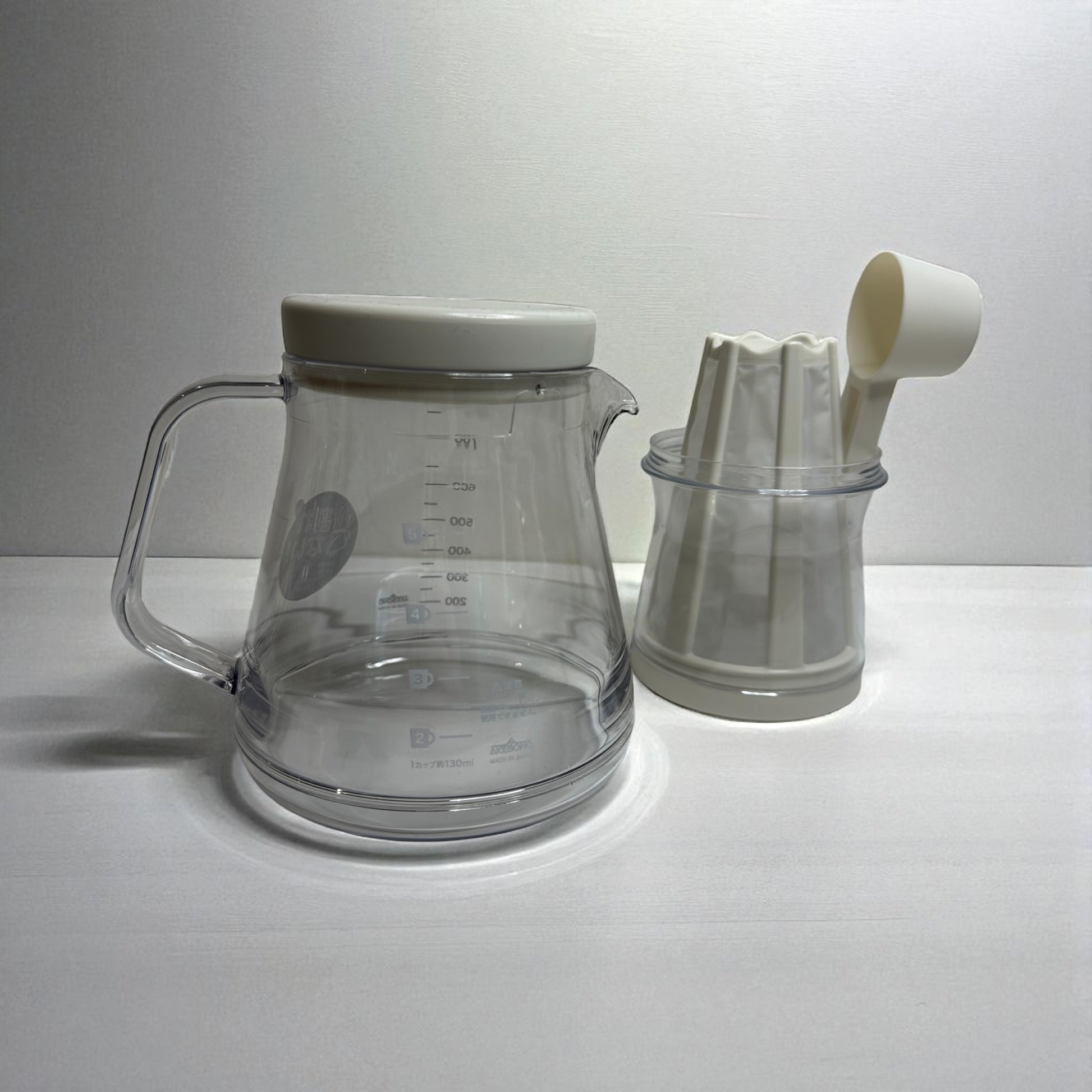 AKEBONO Coffee Maker 2-way 750ML White - Koki Gifts and Homeware