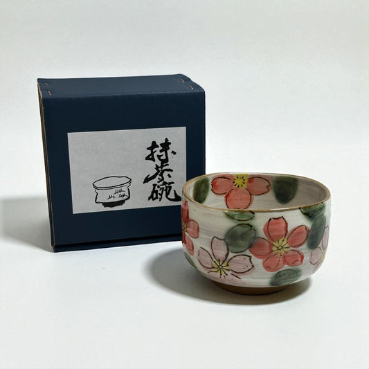 Red Flurry of Cherry Blossom Matcha Bowl - Koki Gifts and Homeware