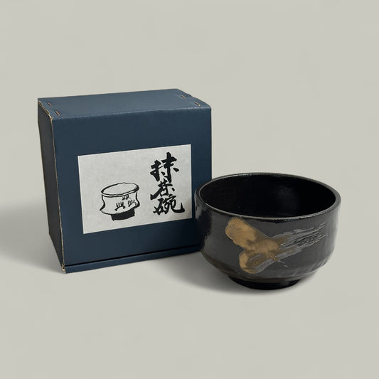 Black & Gold Matcha Bowl (Chawan) – Handmade Japanese Tea Bowl