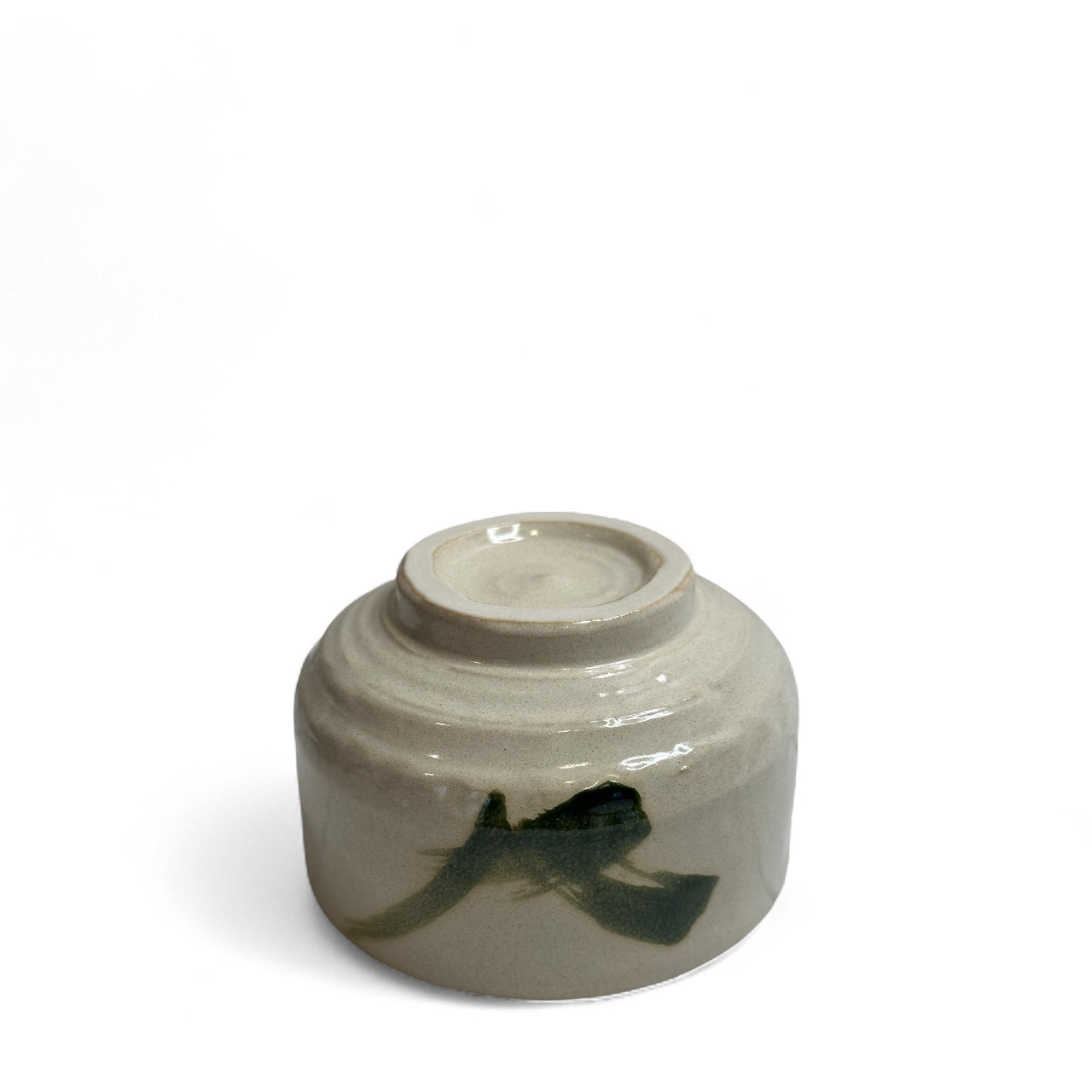 White & Green Brush Stroke Matcha Bowl (Chawan) - Koki Gifts and Homeware