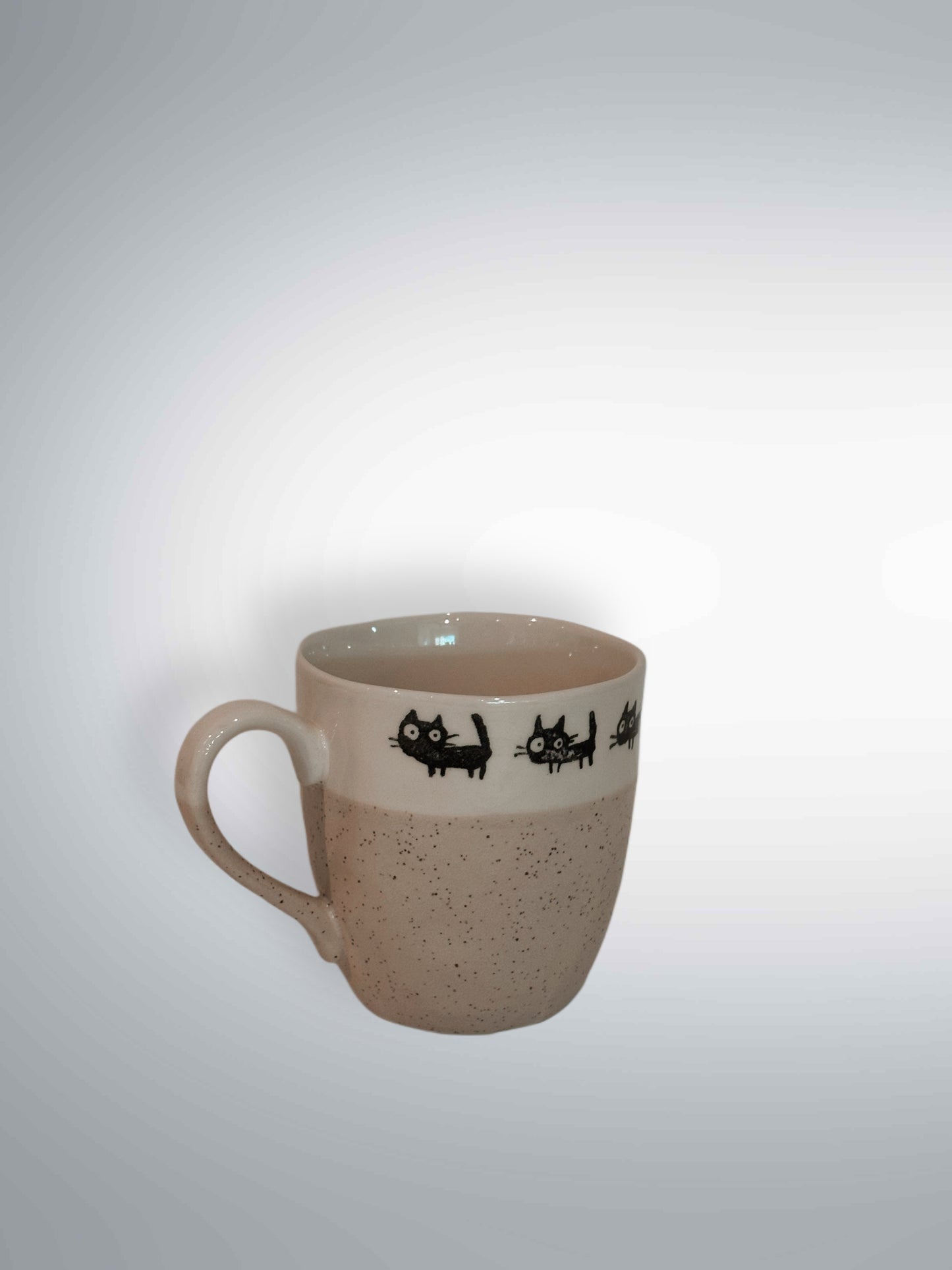 Black Cat Parade Mug (Nature Nude)– Made in Japan - Koki Gifts and Homeware