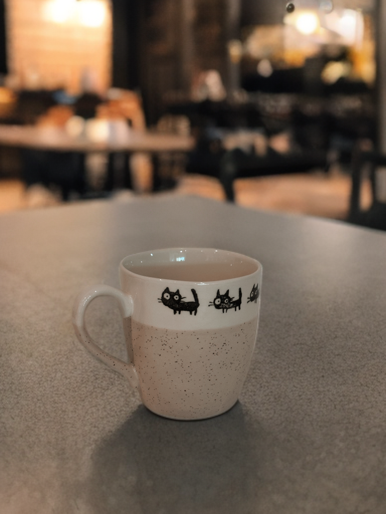 Black Cat Parade Mug (Nature Nude)– Made in Japan - Koki Gifts and Homeware